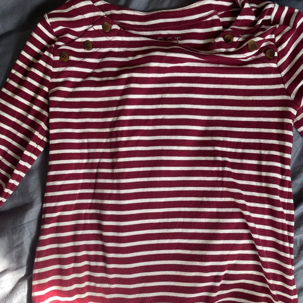 2 for $10 Boatneck long sleeve with side buttons from Loft size small
